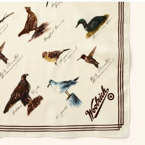 Woolrich x Target Cream Bird Motif Bandana - Picture 2 of 8